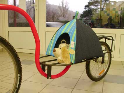 remorque v&eacute;lo mono roue , remorque velo 1 roue , option remorque mono roue , drivback , driv'back , drive back , drivebag , remorque toutou , remorque chien